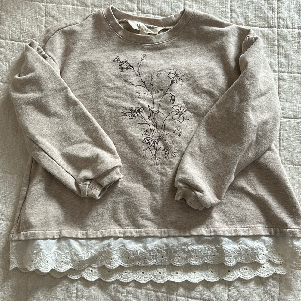 Matilda Jane lace trim sweatshirt size 4!